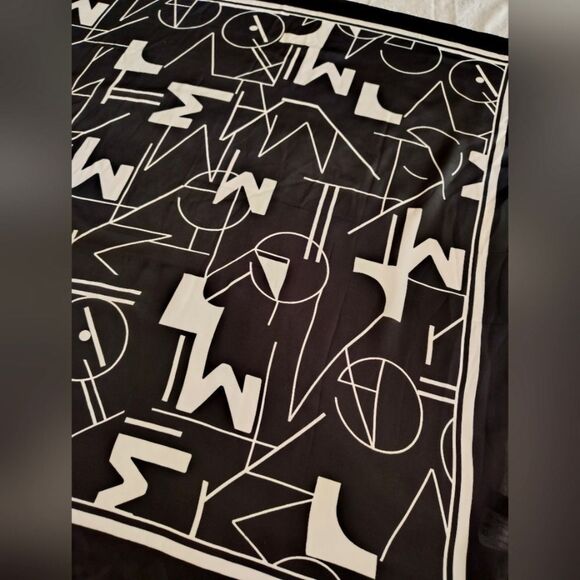 Joseph Ribkoff Abstract Black & White Scarf - Picture 7 of 12
